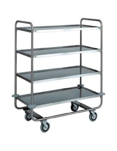 Carrello di Servizio Inox per Trasporto Pesante 4 Ripiani - CA1432