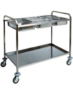 Carrello di Servizio Inox Porta Bacinelle Gastronorm GN - CA1386