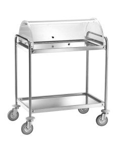 Carrello di Servizio Inox con Cupola 2 Ripiani cm 90x60x109h - CA1390C