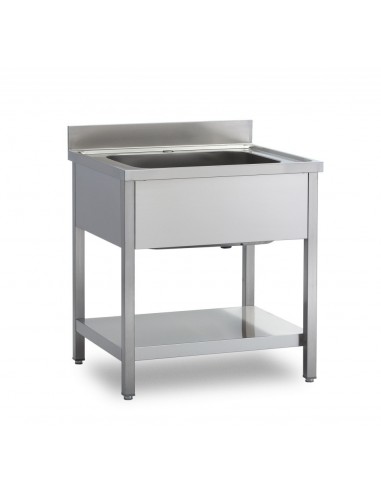 Lavello Inox 1 Vasca Ripiano Inferiore Dimensione 70x60x85h cm