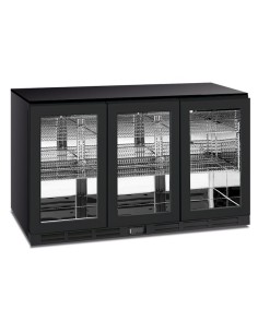 Frigo Bevande Nero Retro Banco COLDBAR300 Black 3 Porte Battenti