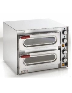 Forno Elettrico Due Camere di Cottura Pietra Refrattaria Porta Vetro - FP66RL