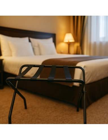 Reggivaligia Camera Hotel Cromato Nero - 2 Quantità - RVBLACK