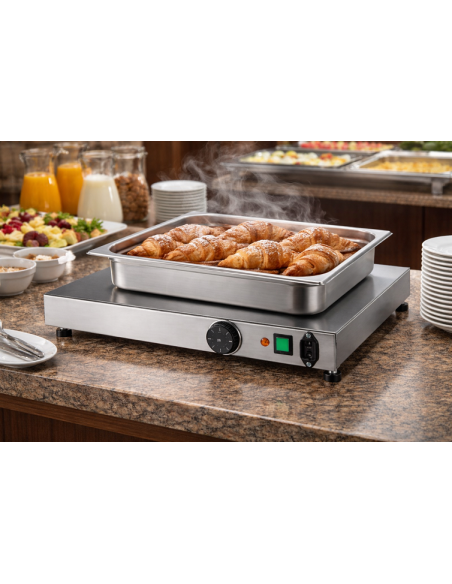 Piano Riscaldato Inox da Banco Dimensioni 50x50x6h cm - PC5050