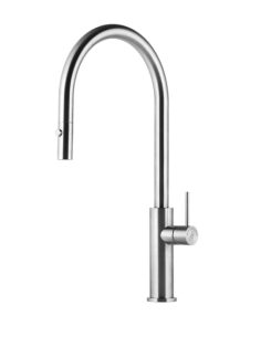 Miscelatore per Lavello Cucina Inox Canna a Ponte Doccia Estraibile