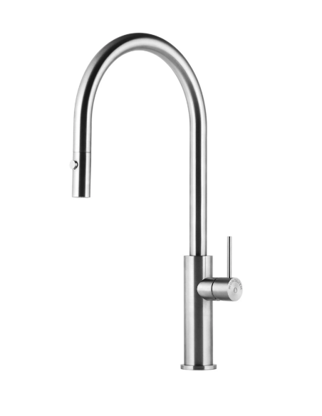 Miscelatore per Lavello Cucina Inox Canna a Ponte Doccia Estraibile