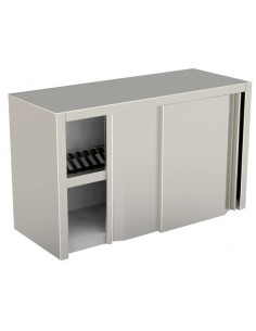 Pensile Inox Scolapiatti con Ante Scorrevoli Base Asolata cm 100x40x60