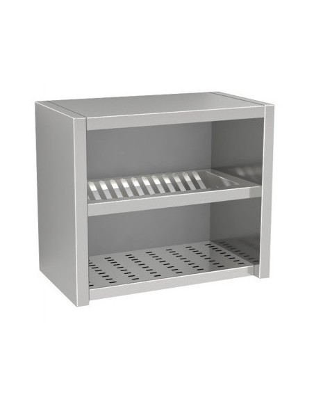 Pensile Inox Scolapiatti Aperto Base Asolata Dimensione cm 90x40x60h