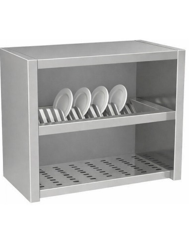 Pensile Inox Scolapiatti Aperto Base Asolata Dimensione cm 110x40x60h