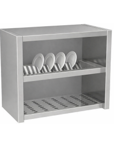 Pensile Inox Scolapiatti Aperto Base Asolata Dimensione cm 120x40x60h