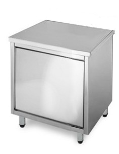 Tavolo Armadiato  Inox 1 Anta Battente Dim: 60x60x850h - TDA66VT
