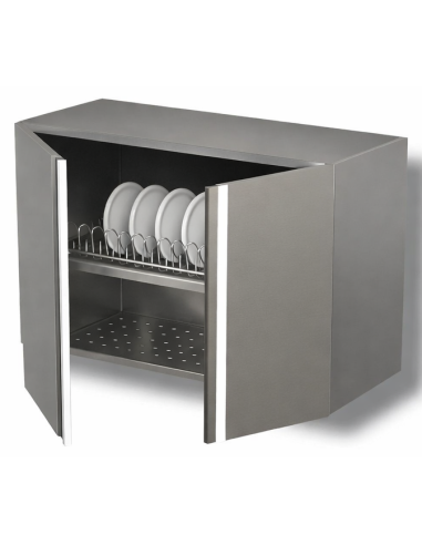 Pensile Inox Scolapiatti con Ante Battenti Dimensione cm 70x40x60h