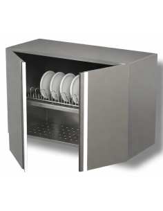 Pensile Inox Scolapiatti con Ante Battenti Dimensione cm 700x40x60h