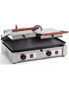 Piastra Elettrica in Ghisa Doppia Liscia Coperchio Rigato - PD1020L