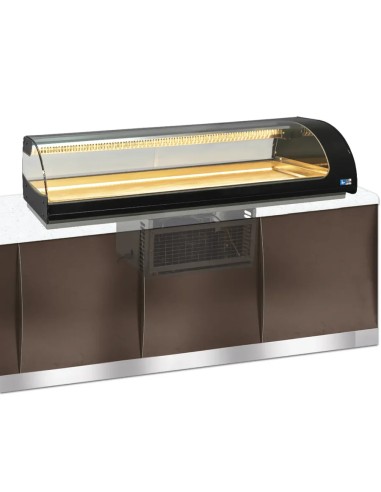 Vetrina Refrigerata Sushi da Incasso Colore Nero per 4GN 1/3