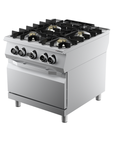 Cucina Elettrica 4 Fuochi Ermetici con Forno Elettrico GN2/1