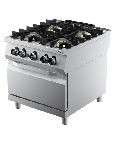 Cucina Elettrica 4 Fuochi Ermetici con Forno Elettrico GN2/1