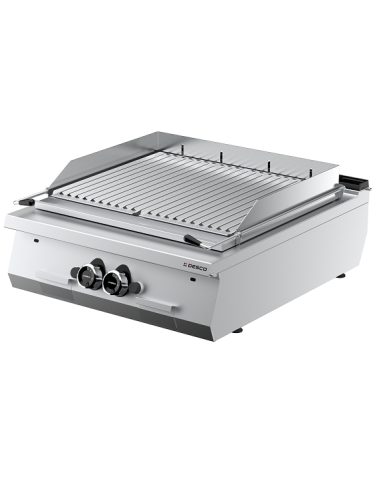 Griglia a Pietra Lavica Doppia a Gas da Banco Griglia Carne 800x705x275h