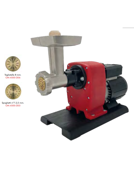 Torchio Pasta Elettrico Elica in Alluminio Due trafile in Ottone Mod.ECOLINE