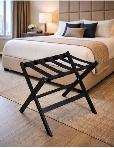 Reggivaligia Camera Hotel Finitura Legno Scuro Dimensione 600x400x580