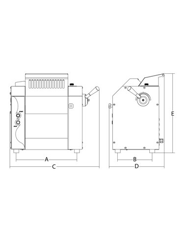 Tirasfoglia Elettrica Larghezza Sfoglia 42 cm Regolazione Spessore