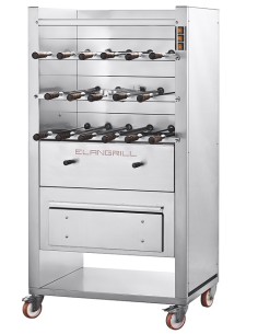 Churrasco a Carbonella 3 Piani 17 Spade Inox Dimensione 850x565x1620h mm