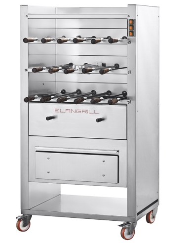 Churrasco a Carbonella 3 Piani 17 Spade Inox Dimensione 850x565x1620h mm