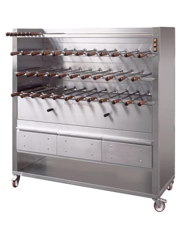Forno Churrasco a Carbonella 3 Piani 35 Spade Assortite Inox da 50 cm