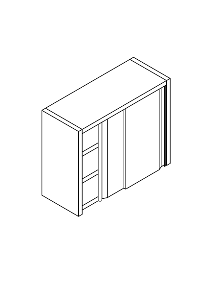 Pensile Inox con Ante Scorrevoli Dimensione 1000x400x600h mm