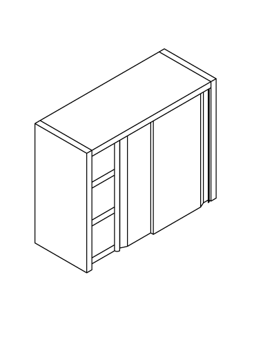 Pensile Inox con Ante Scorrevoli Dimensione 1300x400x600h mm