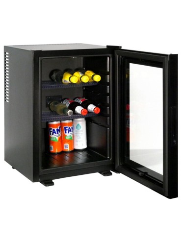 Minibar Hotel Nero Porta Vetro Interno Nero Silenzioso 40LT