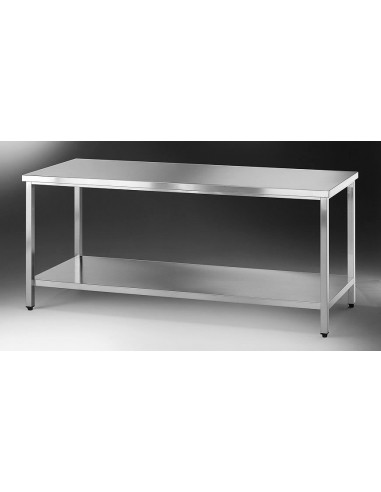 Tavolo Acciaio Inox - Ripiano Inferiore - cm 140x70x85/90 - ETGE14/7R
