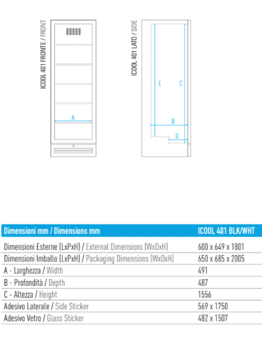 Frigorifero Bevande Verticale Statico Bianco 360Lt