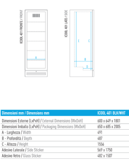 Frigorifero Bevande Verticale Statico Bianco 360Lt
