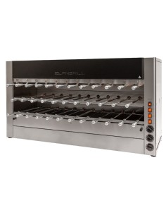 Forno Grill a Gas per Cottura Carne Churrasco 3 Piani 35 Spade Inox