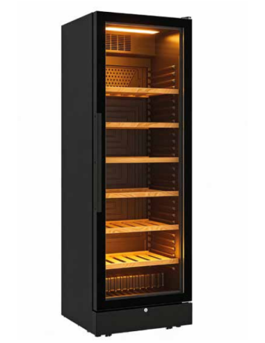 Frigorifero Vino Colore Nero 7 Ripiano in Legno con Serratura