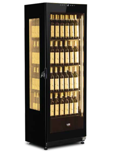 Vetrina Frigo Vino Nera 4 Griglie Dimensione 610x630x1839h mm