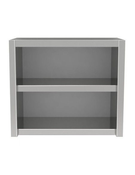 Pensili Inox Aperti con Ripiano per Cucine Professionali 800x400x600h