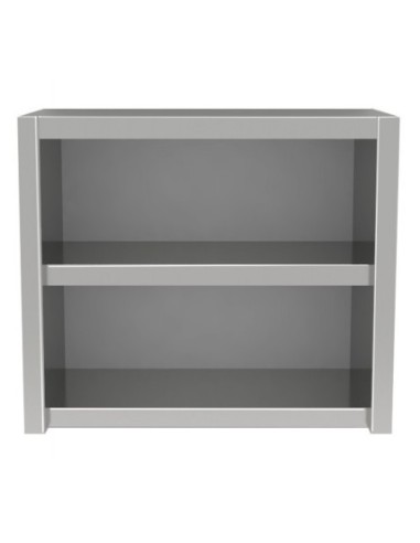 Pensile Inox Aperto con Ripiano Intermedio 1200x400x600h mm