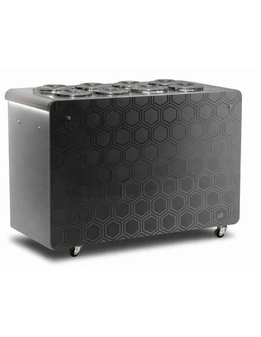 Bancone per Gelato Mantecato 8 Carapine con Riserva Grigio Silver