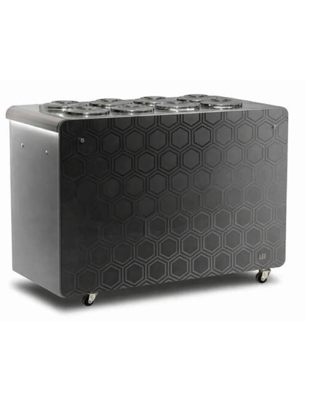 Bancone per Gelato Mantecato 8 Carapine con Riserva Grigio Silver