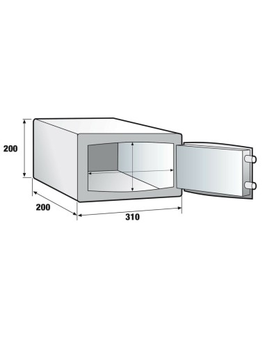 Cassaforte EA20H23 da Camera Capacità 7,5Lt Dimensione 310x200x200