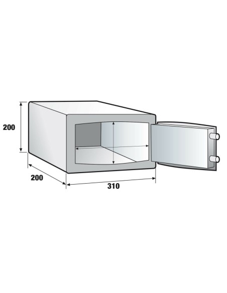 Cassaforte EA20H23 da Camera Capacità 7,5Lt Dimensione 310x200x200