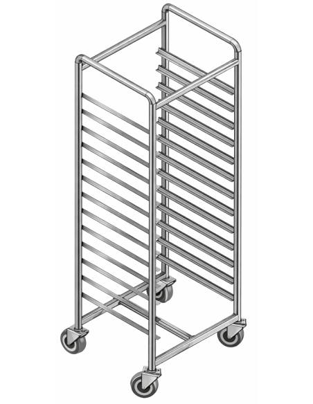 Carrello Portateglie Capacità 15 teglie 60x40 Dimensioni 650x430x1600h