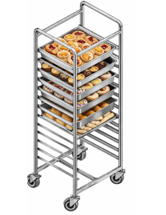 Carrello Portateglie Capacità 15 teglie 60x40 Dimensioni 650x430x1600h