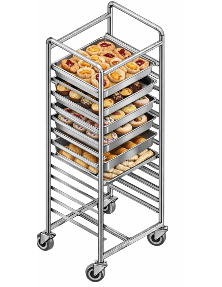 Carrello Portateglie Capacità 15 teglie 60x40 Dimensioni 650x430x1600h