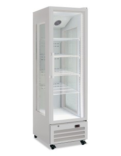 Frigorifero Vetrina per Bevande Bianco 3 Lati Vetro 413Lt