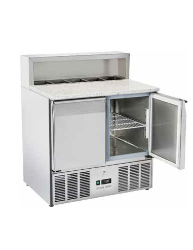 Saladette Refrigerata Inox Top in Granito per 5 GN 1/6 - CRP90A