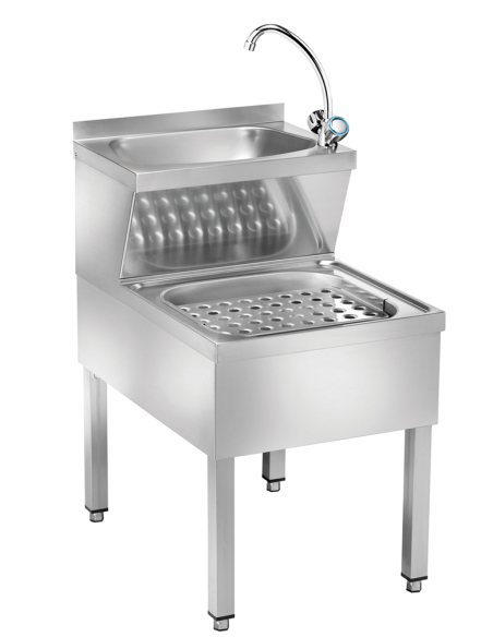 Lavamani su Gambe in Acciaio Inox LMMC con Lava Tessuti