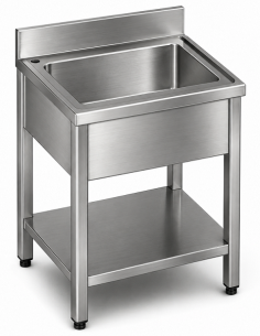 Lavamani Inox Vasca Quadrata Senza Comando Dimensione 50x50x85hcm
